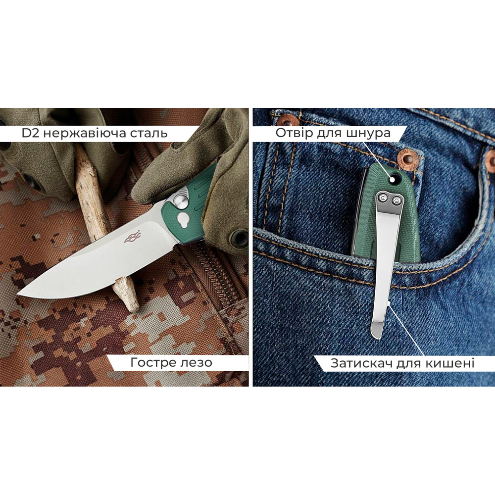 Нiж складаний Firebird FH926-GB синьо-зелений Киев - изображение 11