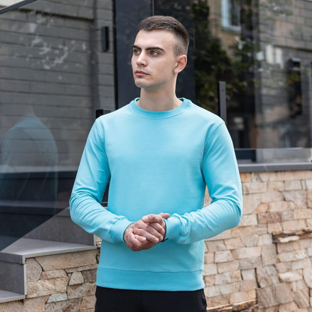 Світшот чоловічий однотонний яскравий ментол Pobedov 001 Київ - фото 5