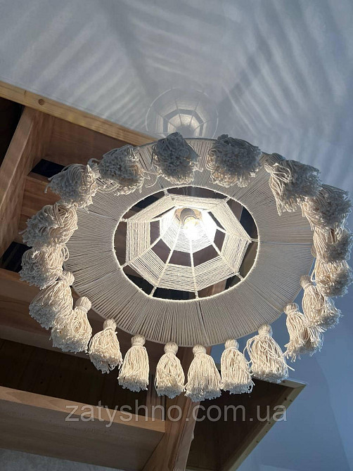 Люстра плетена кавова велика Київ - фото 1