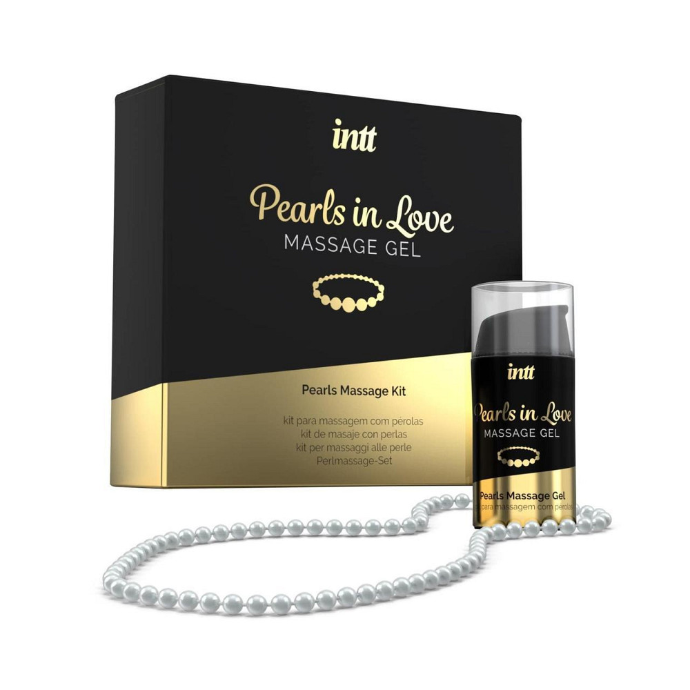 Набор для жемчужного массажа Intt Pearls in Love: ожерелье и силиконовый массажный гель Sex Aura Киев - изображение 1