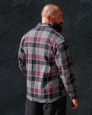 Сорочка чоловіча тепла байка Бордовий L Харків