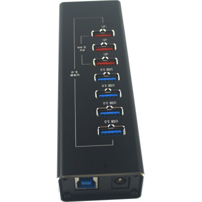 Концентратор ST-Lab 4*USB3.0 data ports + 3*2.4А charge with Power Adaptor metal (DM-UH-P407) Вінниця - фото 5