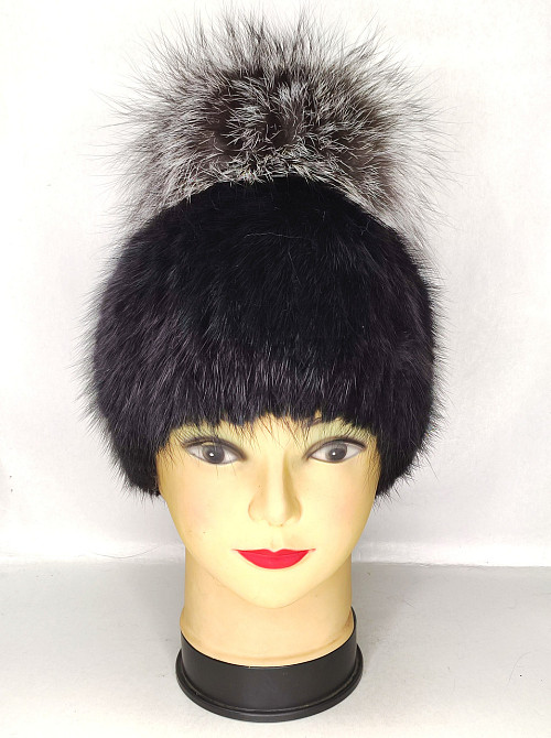 Шапка меховая женская ондатра бон Джоли Черный Харьков - изображение 1