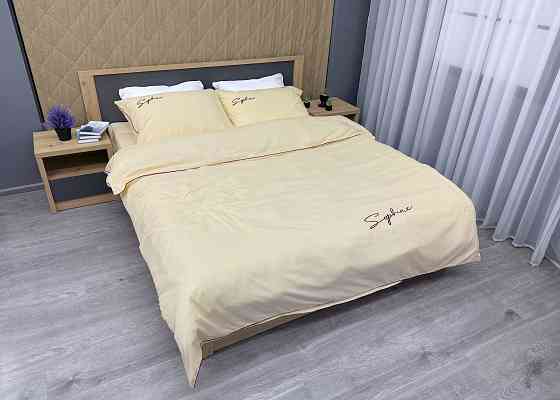 Комплект постільної білизни Сатин, Двоспальний 180х220 Кремовий (88-143) Київ