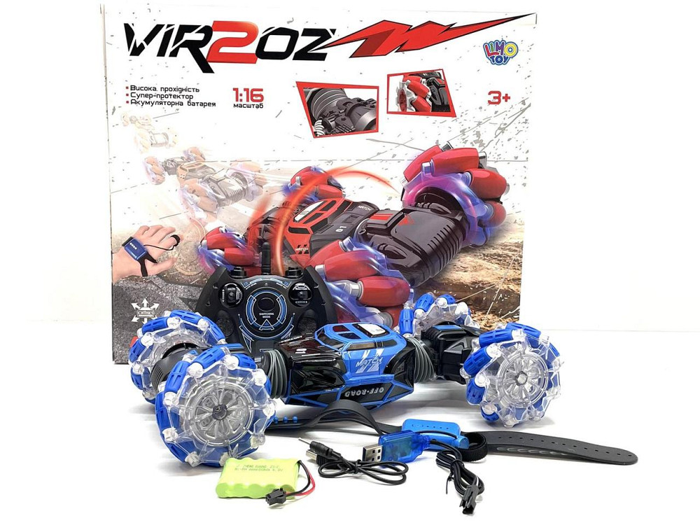 Машина трюкова Limo Toy перевертень всюдихід 2 пульта дистанційного керування Синій (М 5508) Чернігів - фото 5