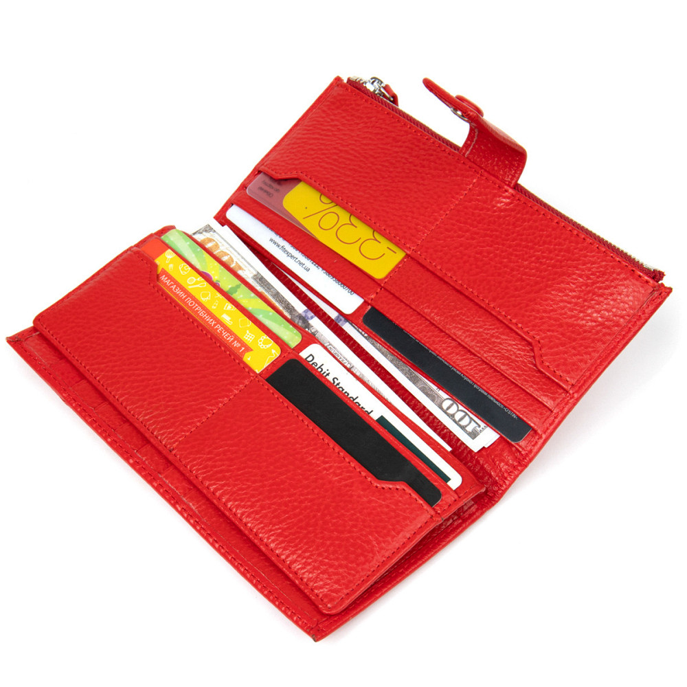 Яркий женский кошелек-клатч Красный (ST Leather) Киев - изображение 9