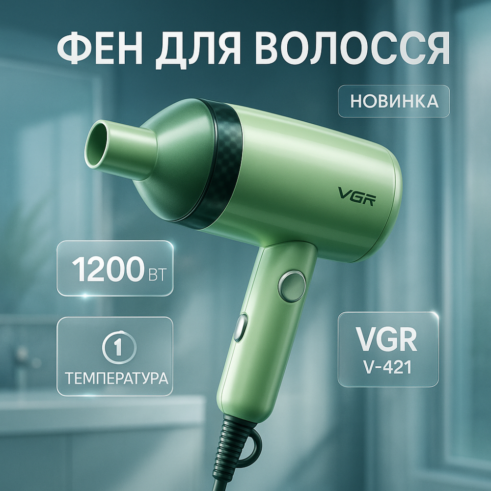 Фен для волос с холодным режимом VGR V-421, Фен бытовой для волос разных типов SL-94 Львов - изображение 14