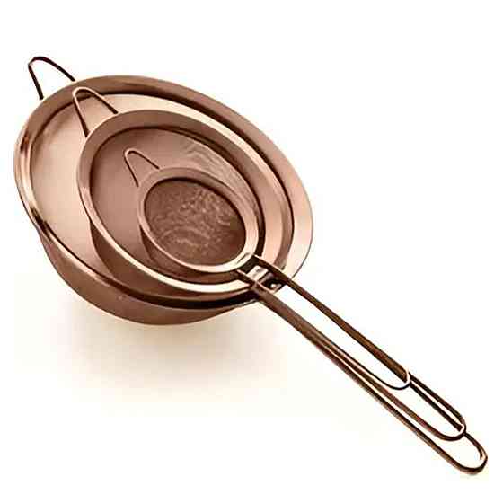 Zhongjing Набір ситечок 3 штуки для борошна і круп з нержавіючої сталі Мідний HP-19-22 Коломия