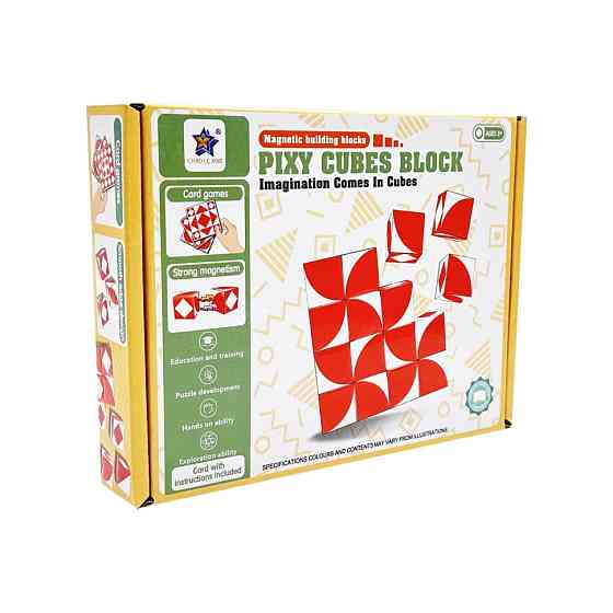 Дитяча гра-головоломка "Магнітні кубики" FD136(Red) 16 елементів, 8 карток Вінниця