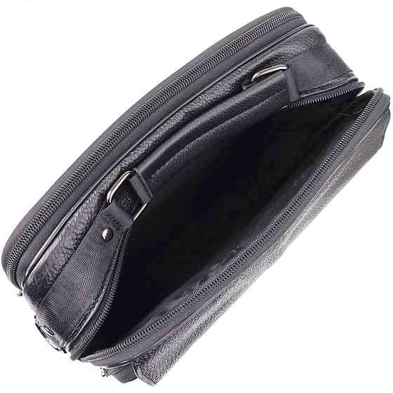 Чоловіча сумка з ручкою для перенесення в руці з натуральної шкіри Чорний (Vintage) Київ