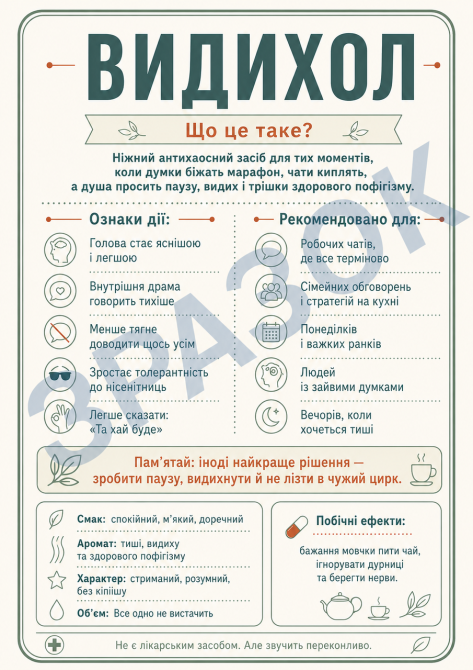 Етикетка на пляшку “Видихол” + контретикетка | подарункова наліпка на вино, шампанське, від стресу, чатів і зайвих думок Одеса - фото 2
