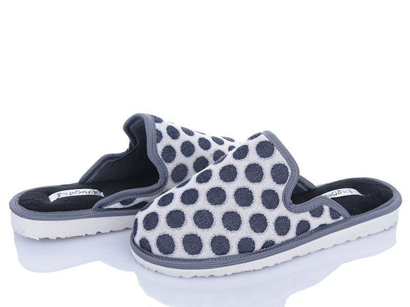 Тапочки женские домашние PaGo Горох серебро закрытый носок Одесса - изображение 9