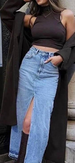 Спідниця Джинсова з розрізом M Харків - фото 1