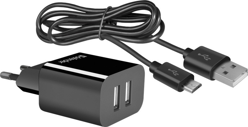 Зарядний пристрій 2xUSB 12W 2.1A UPC-21 +кабель microUSB, чорний Defender Винница - изображение 6