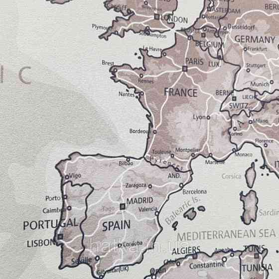 Фотообои бесшовные флизелиновые экологически чистые One more map карта мира на английском языке Киев