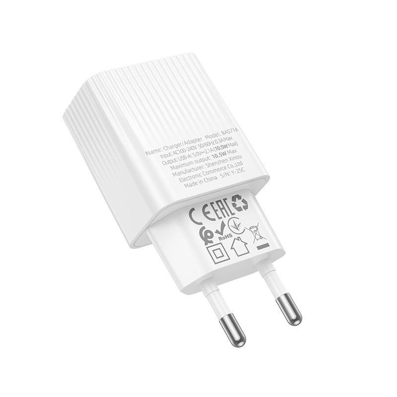 Мережевий зарядний пристрій BOROFONE BAS71A Source single-port charger White Одеса - фото 5
