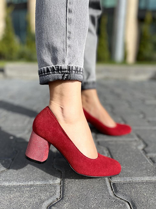 Nivelle Туфлі жіночі NIVELLE червоні замша натуральна каблук 6 см (1529/6030-6045) Коломия - фото 1