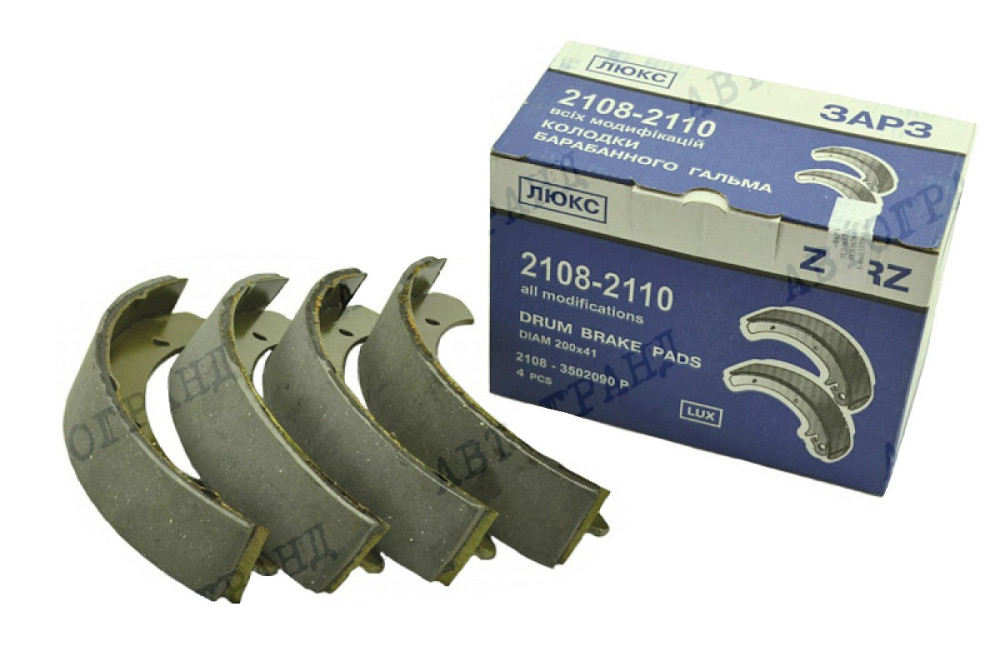 Колодки гальмівні 2108, 2109, 21099, 2110-2115, 2170-2172 задні (к-кт 4 шт) ЗАРЗ Мукачево - фото 2