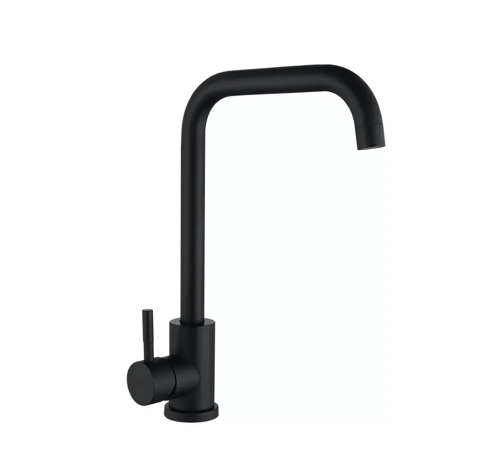 Смеситель для кухни WEZER EKO4B-01-BLACK Г-образный черный Киев - изображение 1