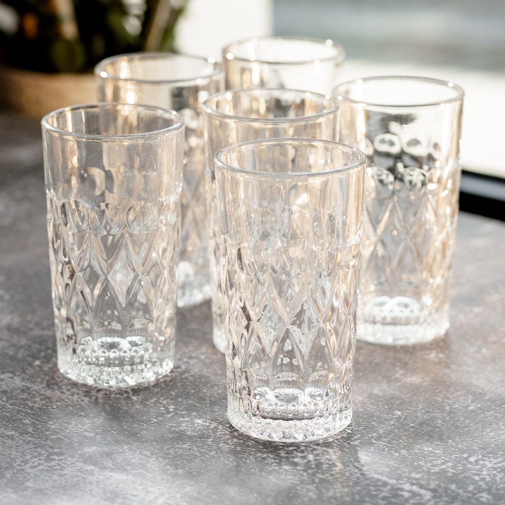 Набор стаканов для напитков 6 шт из толстого стекла 400 мл стаканы для холодных напитков HP-YH-63 Киев - изображение 5