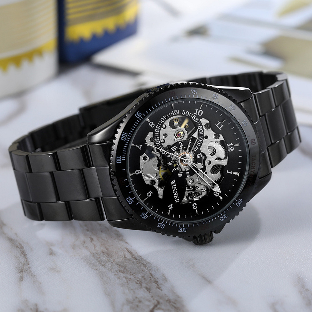 Годинник чоловічий механічний Winner Fractal Чорний Вінниця - фото 4