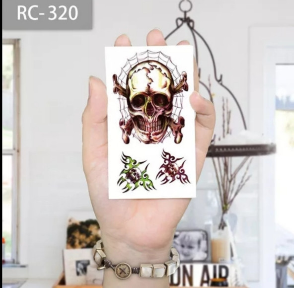 Временні тату для Хелловіну Череп 10 на 6 см різнобарвний Київ - фото 1