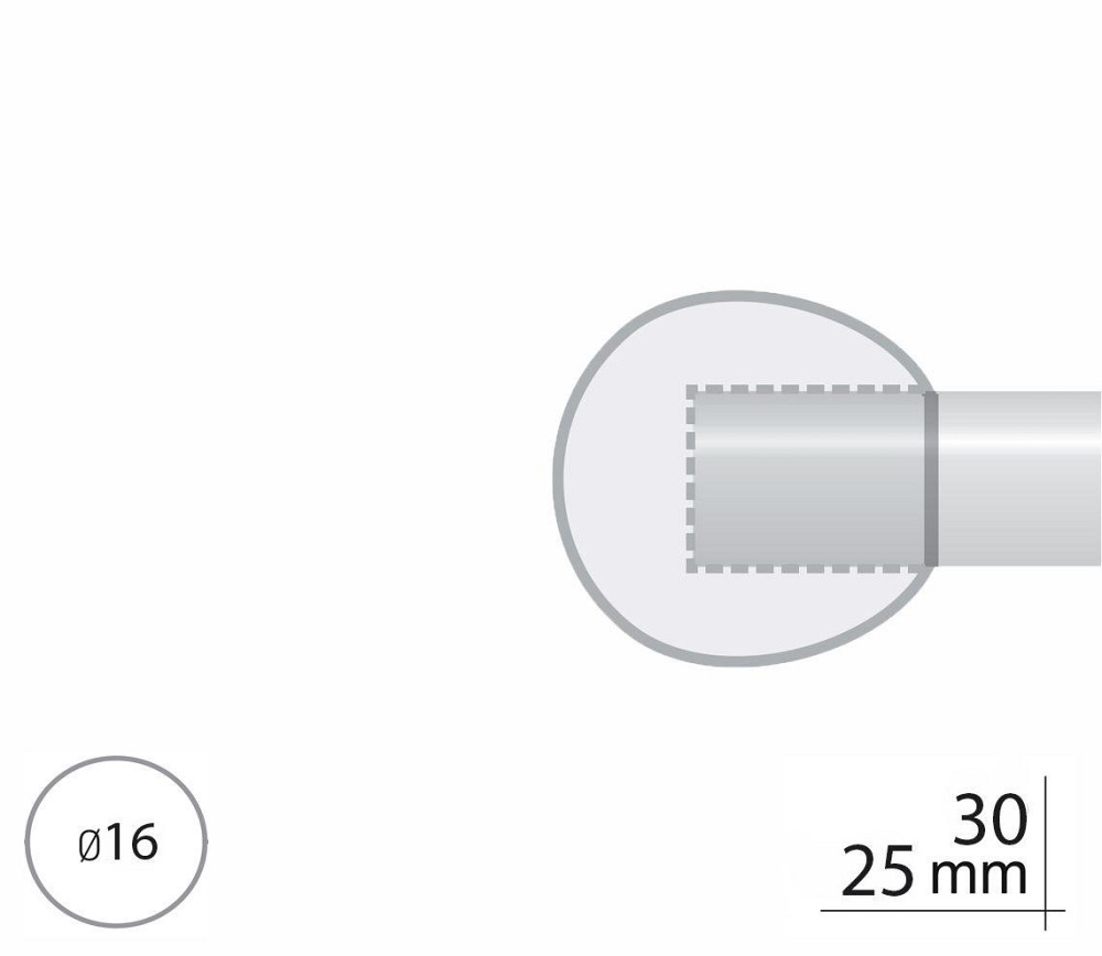 Закінчення для карнизу Orvit КУЛЯ БОЛОНЬ 16 мм ОНІКС Львів - фото 2