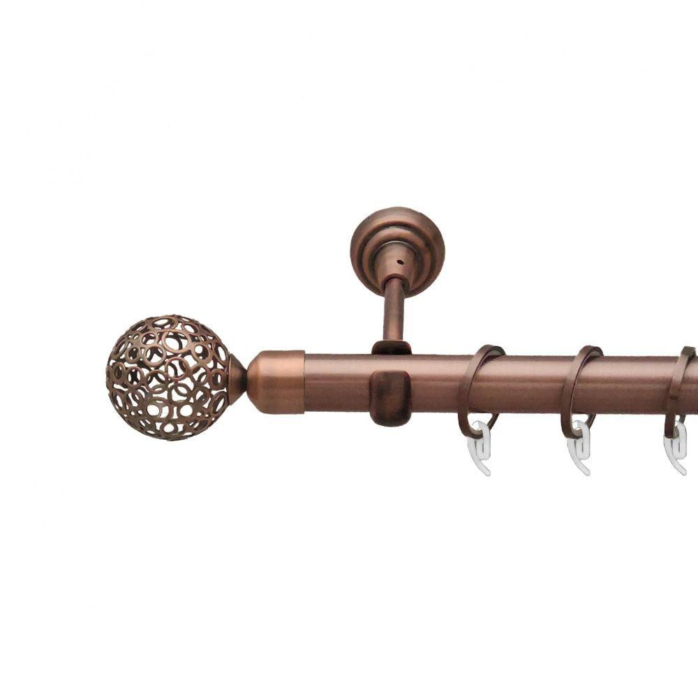 Карниз Orvit Савона металевий однорядний відкритий гладка труба кільце фасонне металеве  Мідь 25 мм 300 см (6947916) Львів - фото 1