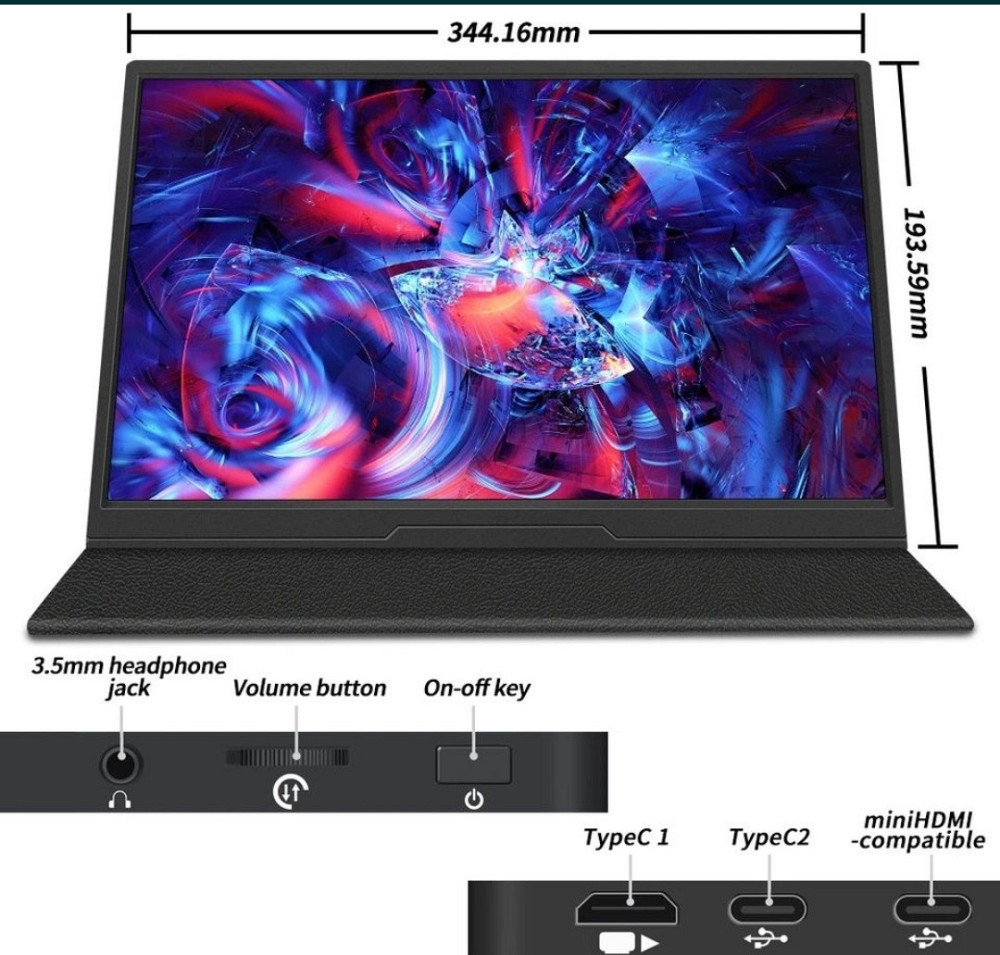 Монітор Ігровий портативний. MUCAI 15.6" 144Hz. 100%sRGB. Харків - фото 1