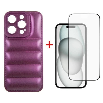 Чехол для мобильного телефона Dengos iPhone 15 Pro Case + Glass (Purple) (DG-KM-81) Винница - изображение 1