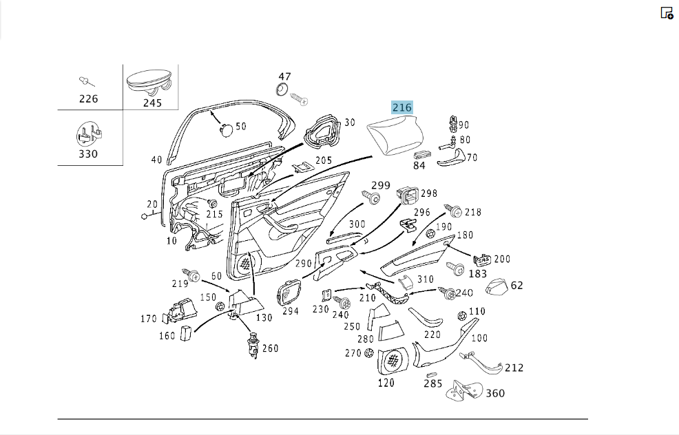 Mercedes-Benz  A2207374788 9B51 Накладка внутрішньої ручки відкриття задніх лівих дверей колір антрацит S-class long V220 Одеса - фото 2