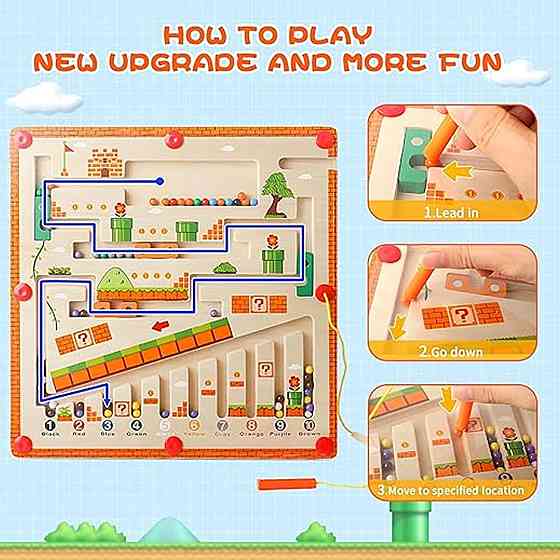 Магнітний лабіринт з кольорами та цифрами Mushroom Maze Digital Fun Луцьк