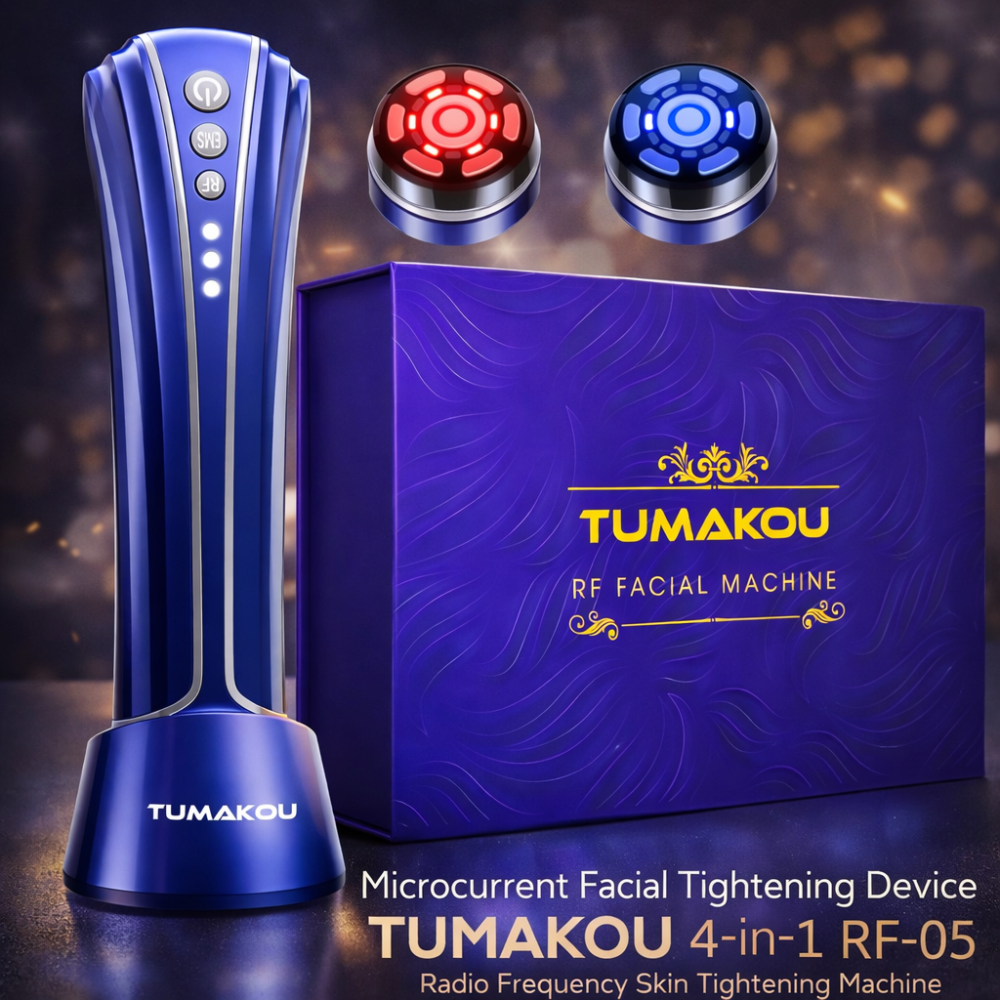 Апарат для мікрострумової підтяжки обличчя TUMAKOU 4 в 1 RF-05 Радіочастотний ліфтинг масажер терапія Фіолетовий Київ - фото 1