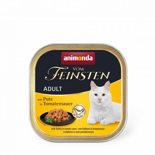 Корм влажный Vom Feinsten Adult with Turkey in Tomato sauce для кошек с индейкой в томатном соусе 100 г Киев - изображение 1