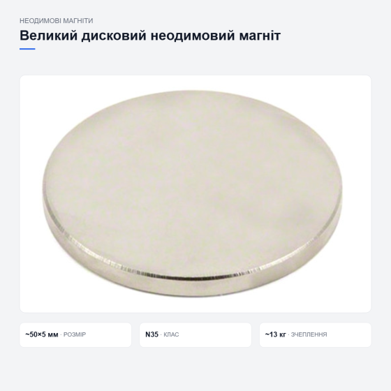Великий дисковий неодимовий магніт Київ