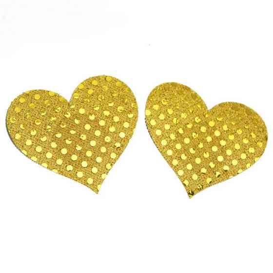 Стікіні на груди Сердечка 8 см золотистий Київ
