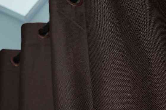 Комплект штор на люверсах VR-Textil Лен-блэкаут Лен Мешковина № 291ш Венге 150х250см 2 шт (37-0003) Киев