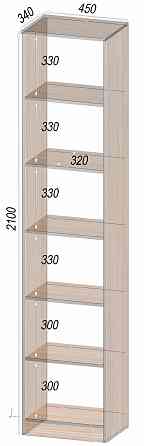 Тумба офисная Стеллаж ОП, Бетон, 450/320/2100 Львов