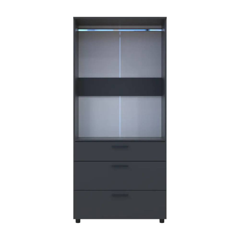 Шкаф для одежды Doros Торн Антрацит 2 ДСП/3Ш (штанга) 90х51.6х200 (DRS-012073) Львов - изображение 2