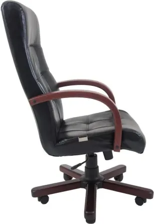 Офісне Крісло Керівника Richman Virginia Шкіра Комбо Wood М1 Tilt Чорний Дніпро