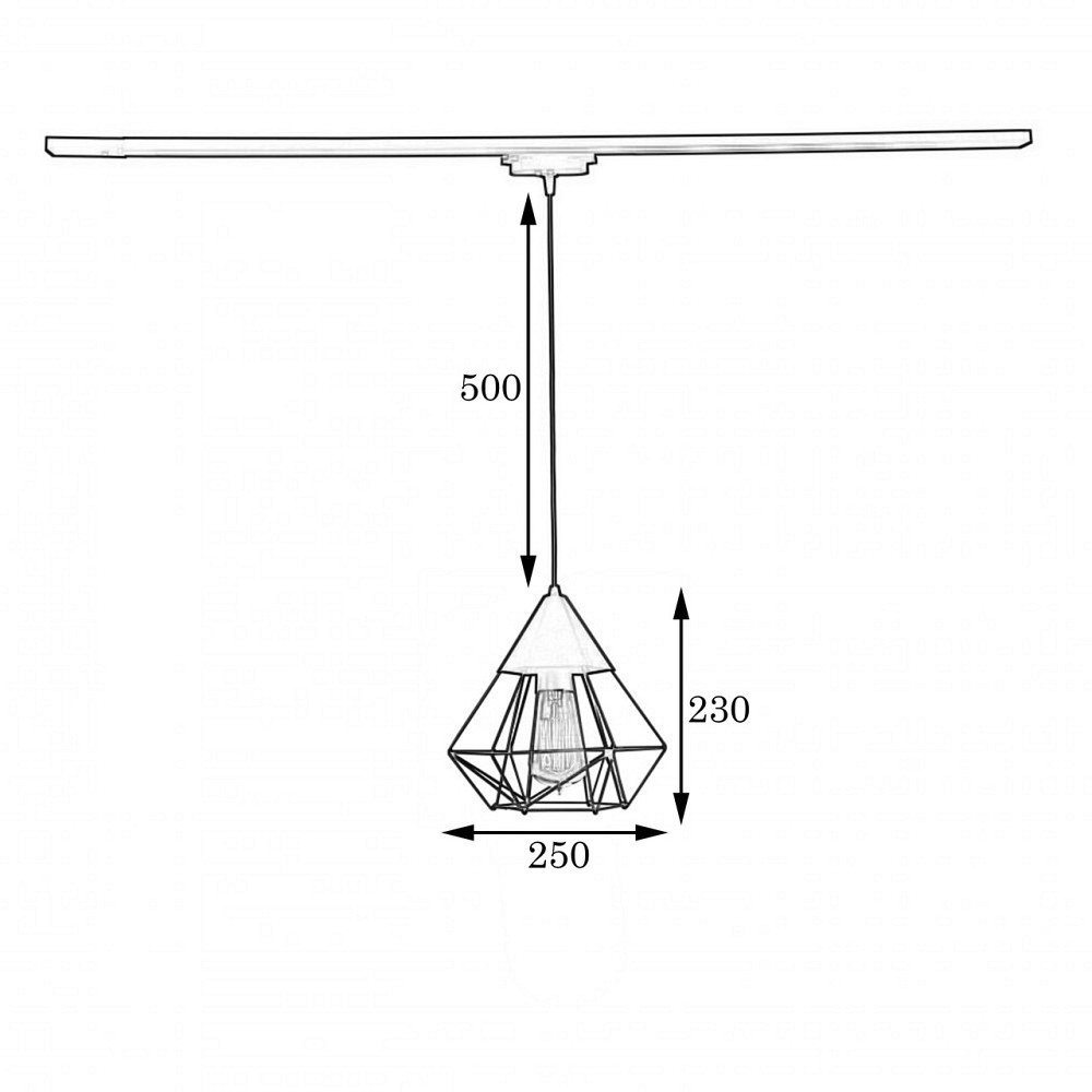 Подвесной светильник на шинопровод Е27 Crystal NT 0535 Киев - изображение 3