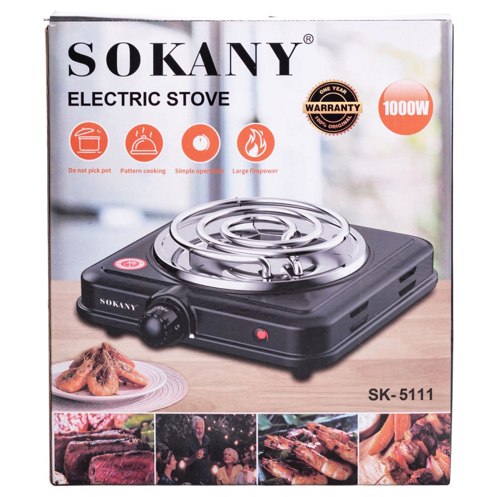 Настільна електрична плита на одну конфорку 1000 Вт SOKANY SK-5111 Коломия - фото 3