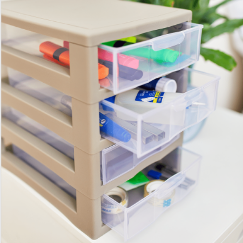 Органайзер універсальний на 4 шухляди какао/прозорий Алеана Житомир - изображение 2