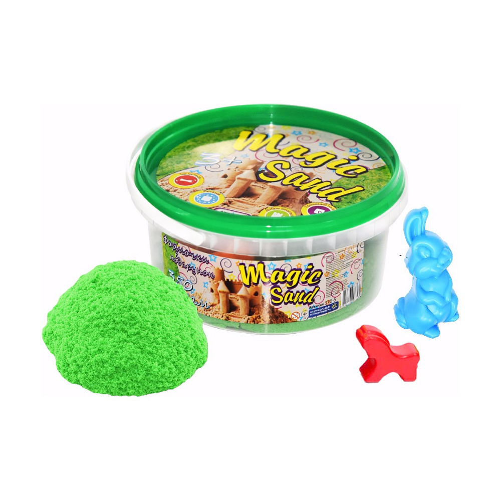 Magic sand зеленого кольору у відрі 0,350 кг, шт Київ - фото 1