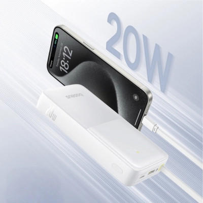 Батарея універсальна Baseus Bipow 2 20000mAh 20W with USB-C cable white (P10077101213-01) Вінниця - фото 4