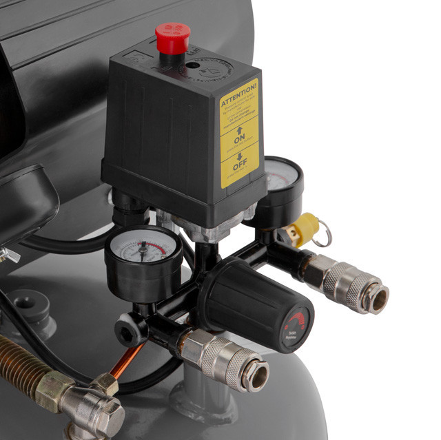 Компресор, 80 л, вертикальний, 2,2 кВт, 220 В, 8 атм, 354 л/хв, 2 циліндри, 63 дБ INTERTOOL PT-0018 Київ - фото 7