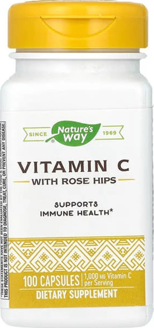 Витамин C (аскорбиновая кислота) Nature's Way Vitamin C With Rose Hips 100 капсул Киев - изображение 3