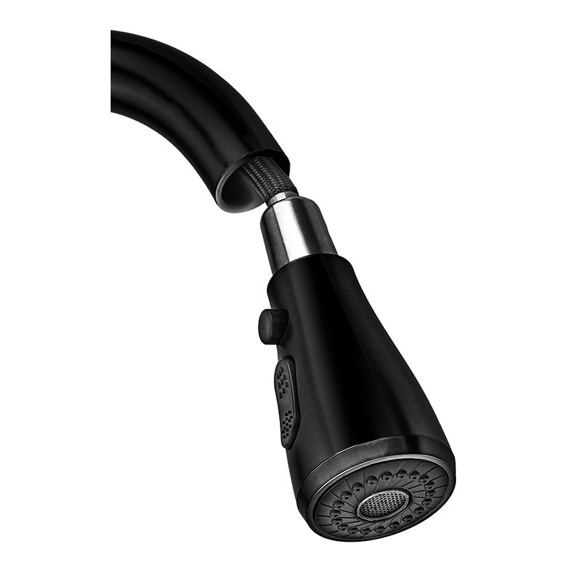 Кухонный смеситель Zerix PUL-014 с выдвижной лейкой, нержавеющая сталь SUS304, черный матовый ZX50 Харьков - изображение 4