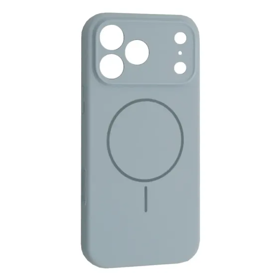 IPhone 17 Pro Max Чохол силіконовий мікрофібра Магсейф (блакитний) Одеса
