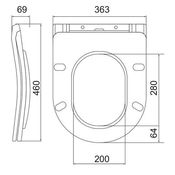 Унитаз подвесной эргономичный Koer TT-0102-T3 520x360x360mm система смыва TORNADO 3.0 (KR5616) Киев